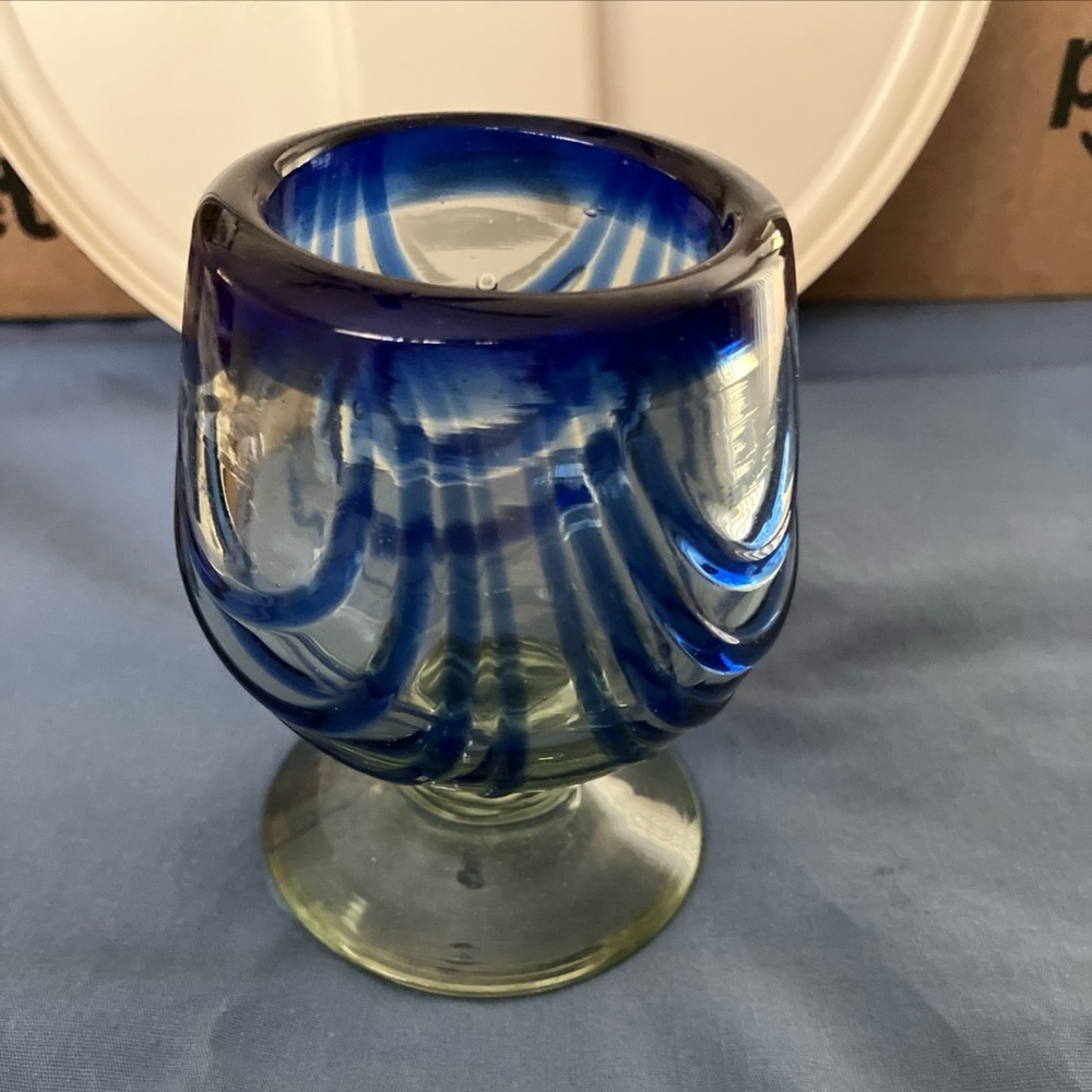 Stunning blue glass Poland Snifter